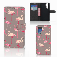 Huawei P30 Pro Telefoonhoesje met Pasjes Flamingo - thumbnail