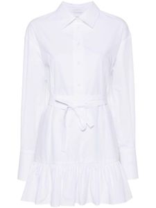 Patou robe-chemise courte à volants - Blanc