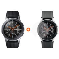 Samsung Galaxy Watch 46mm Silver + PanzerGlass Screenprotector Glas