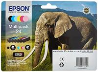 Epson Originele 24 olifant inkt (XP-750, XP-850, XP-950, XP-55, XP-760, XP-860, XP-960, XP-970), multipack 6 kleuren