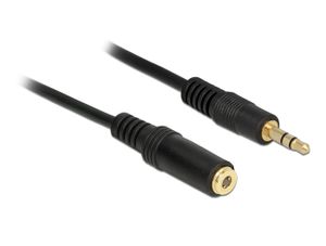 Delock 83766 Stereo Jack Verlengkabel 3,5 mm 3-pins male > female 2 m zwart