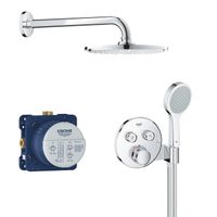 GROHE Grohtherm Smartcontrol Regendoucheset Inbouw - hoofddouche 21cm - handdouche rond - wandarm - chroom 34743000 - thumbnail