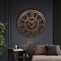 Grote Wandklok Tim - klok goud - industriële klok 90 cm