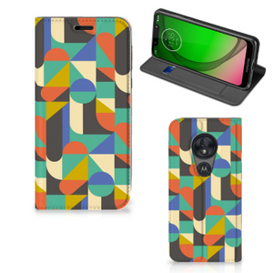 Motorola Moto G7 Play Hoesje met Magneet Funky Retro