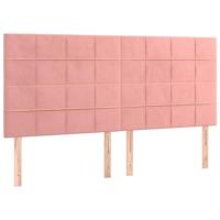 vidaXL Hoofdborden 4 st 80x5x78/88 cm fluweel roze, hoofdeinde, houten hoofdeinde, bedonderdeel, houten hoofdbord, slaapkamermeubel, bedaccessoire