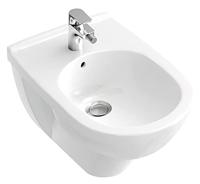 Villeroy en Boch O.novo wandbidet met overloop 1 kraangat wit