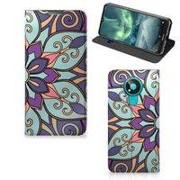 Nokia 3.4 Smart Cover Purple Flower