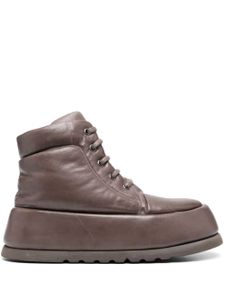 Marsèll bottines en cuir à plateforme - Marron