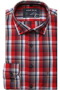 Marvelis Casual Modern Fit Overhemd rood, Ruit