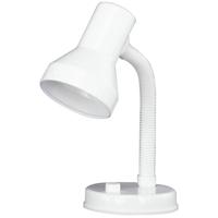 LED Bureaulamp - Tafelverlichting - Trion Printon - E27 Fitting - Rond - Mat Wit - Kunststof