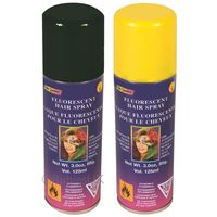 Haarverf/haarspray - 2x - geel/zwart - spuitbus - 125 ml - Carnaval/halloween - thumbnail