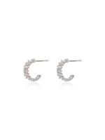 Suzanne Kalan boucles d'oreilles Classic Zigzag en or blanc 18ct pavées de diamants - Argent