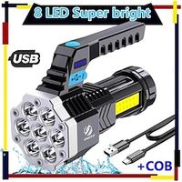 high-power 7 led zaklamp zaklamp met cob zijlicht licht buitenverlichting usb oplaadbaar waterdicht werklicht krachtig vislicht Lightinthebox - thumbnail