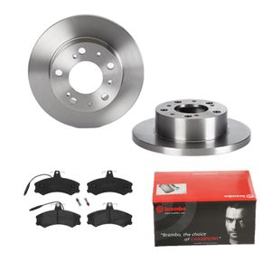 Remmenset, remschijf BREMBO, Remschijftype: Massief, Inbouwplaats: Vooras, u.a. für Citroën, Fiat, Alfa Romeo