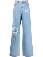 VETEMENTS jean ample à effet usé - Bleu