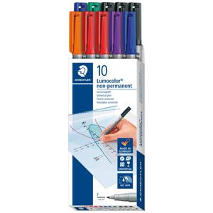 Staedtler Foliestift Lumocolor® non-permanent pen 316 316 B10 Rood, Blauw, Groen, Zwart, Oranje, Lila