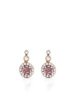 Selim Mouzannar boucles d'oreilles en or rose 18ct serties de diamants et saphirs