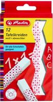 Herlitz® bordkrijt, papierhoes, schrijfkleur: wit (12 stuks), je ontvangt 5 verpakkingen à 12 stuks