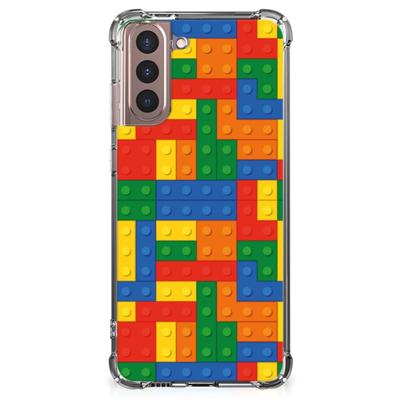 Samsung Galaxy S21 Plus Doorzichtige Silicone Hoesje Blokken Samsung Galaxy S21 Plus Doorzichtige Silicone Hoesje Blokken