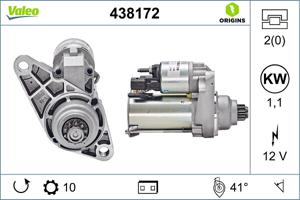 Startmotor / Starter NEW ORIGINAL PART VALEO, Spanning (Volt)12V, u.a. für Seat, VW, Skoda, Audi