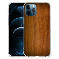 iPhone 12 | 12 Pro Stevig Telefoonhoesje Donker Hout - thumbnail