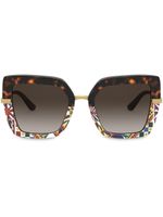 Dolce & Gabbana Eyewear lunettes de soleil à monture oversize - Marron