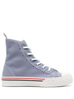 Thom Browne baskets montantes à bande tricolore - Bleu - thumbnail