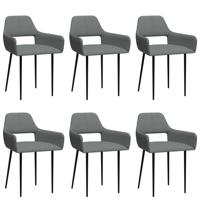 vidaXL Eetkamerstoelen 6 st stof lichtgrijs