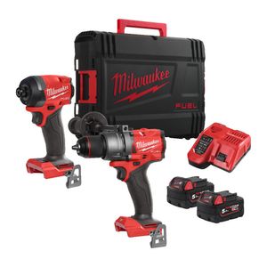 Milwaukee M18 FPP2A3-502X FUEL POWER PACK | M18FPD3 & M18FID3 | 2x 5.0 Ah accu + lader | in HD-Koffer - 4933480873