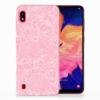 Samsung Galaxy A10 TPU Case White Flowers
