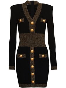 Balmain robe courte à boutons embossés - Noir