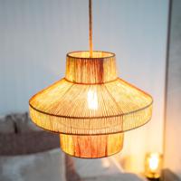 By-Boo Hanglamp Cirque Jute, 30cm - Naturel/Rood - thumbnail