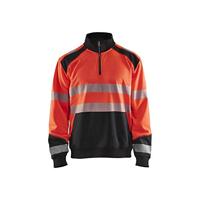 Blaklader 355625285599XXXL Half-Zip Sweatshirt, High Vis Rood/Zwart, Maat XXXL