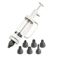 Dr. Oetker 1982, garneerspuit met 6 spuitmonden, transparant wit