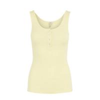 PIECES ribgebreide singlet lichtgeel