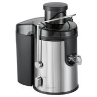 Clatronic AE 3666 Automatische sapcentrifuge, roestvrijstalen behuizing, grote vulopening, 2 snelheden, roestvrij staal/zwart