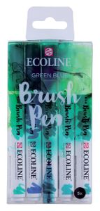 Brushpen Talens Ecoline set-groenblauw blister ÃƒÆ' 5 stuks ass