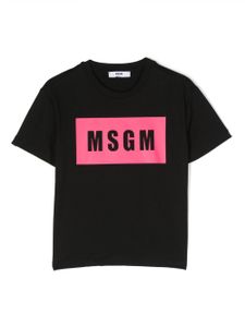 MSGM Kids t-shirt en coton à logo imprimé - Noir