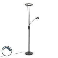 QAZQA Moderne vloerlamp zwart incl. LED met leesarm - Divine - thumbnail