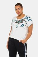 Ulla Popken T-shirt, pailletten, oversized schouders - Grote Maten