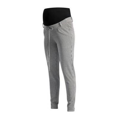Noppies tapered fit zwangerschapsbroek pied-de-poule zwart/ wit Noppies tapered fit zwangerschapsbroek pied-de-poule zwart/ wit