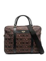 Moschino sac d'ordinateur à motif monogrammé - Marron