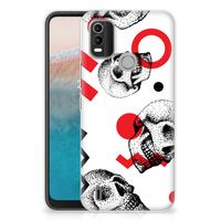 Silicone Back Case Nokia C21 Plus Skull Red