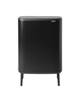 Brabantia Bo Touch Bin Prullenbak, Recycling, Matt Black, 1 binnenemmer (60L)