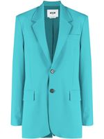 MSGM blazer à simple boutonnage - Bleu