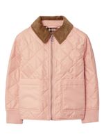 Burberry Kids veste matelassée Otis à col contrastant - Rose - thumbnail