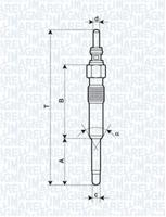 Gloeibougie MAGNETI MARELLI, Spanning (Volt)11V, u.a. für Alfa Romeo, VW, Ford, Chrysler, Rover, Seat, Opel, Audi, Jeep, Skoda, Dodge - thumbnail