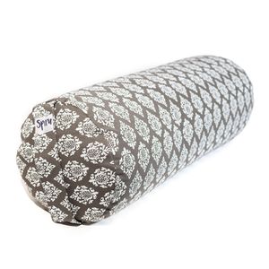 Yoga Bolster Grijs Rond Katoen - Khari Print - 59 x 21,5 cm