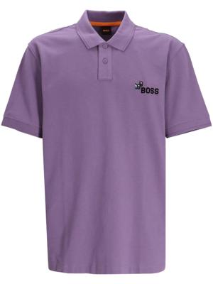 BOSS Poloshirt met logopatch - Paars