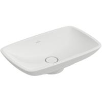 Villeroy & Boch Loop en Friends opzetwastafel met plug met keramische afdekking 58.5x38cm met overloop wit 51540001 - thumbnail